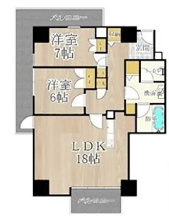 ザ・グランドビュ−オオサカ【14階】の間取り