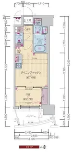 プレサンス江坂ベルフィーヌ【7階】の間取り