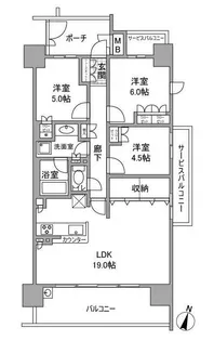 ブランズ三国ステーションレジデンス【8階】の間取り