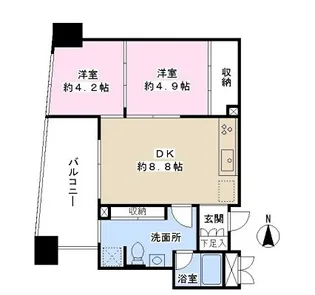 ドリームコート豊中【3階】の間取り