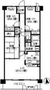 サンスーシ南千里【1階】の間取り