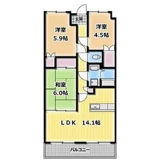 プロムナード豊中【3階】の間取り