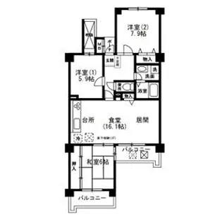アーバンパーク緑地公園【2階】の間取り
