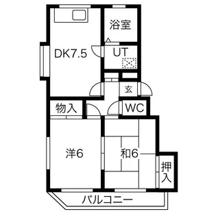 第2中尾ハイツ【3階】の間取り