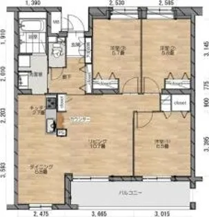 シュロス桃山台【3階】の間取り