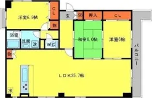ドミール千里【5階】の間取り