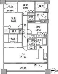 マスターズゲート吹田・片山公園【4階】の間取り