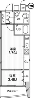 URBAN FLATS江坂【13階】の間取り