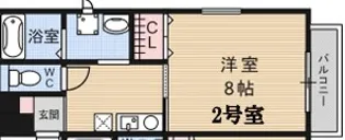 メゾンソレイユ岡町【1階】の間取り