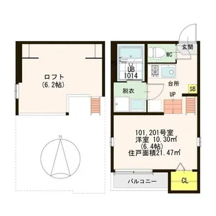 スクリーア箕輪【2階】の間取り