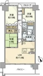 千里中央エアヒルズ【6階】の間取り