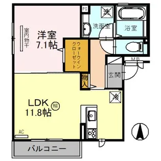 セントラルヴィレッジB棟【2階】の間取り