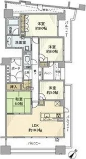 BRILLIA豊中南桜塚レジデンス【2階】の間取り
