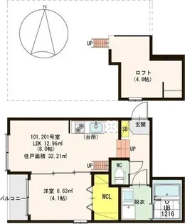 アンジュール【1階】の間取り