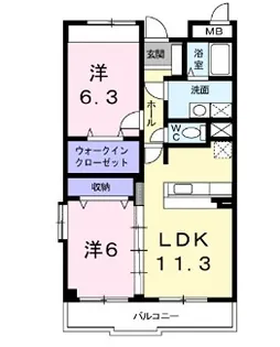 サニーレジデンス豊中【2階】の間取り