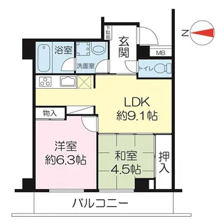 ラ・セーヌ蛍池【4階】の間取り