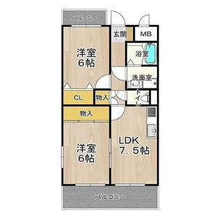アルカディア箕輪【1階】の間取り