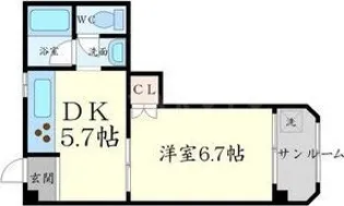 秀和ハイツA棟【5階】の間取り