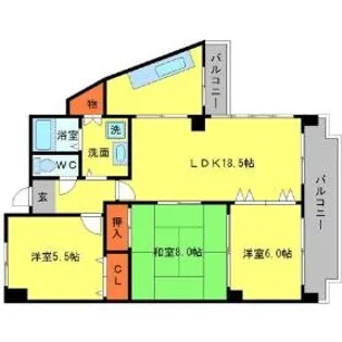 ラヴィスタ東豊中【3階】の間取り