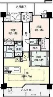 プレミスト千里・古江台【4階】の間取り