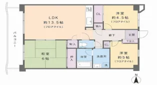 桜塚パークマンション【7階】の間取り