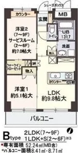 Villa・淀川【8階】の間取り