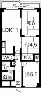 サンライズ御瑞宝I【9階】の間取り