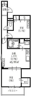 ラモーナ豊南町南【2階】の間取り