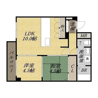 曽根南ハイツ【4階】の間取り