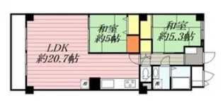 東豊中台マンション【7階】の間取り