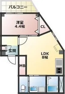 ALEGRIA東三国【1階】の間取り