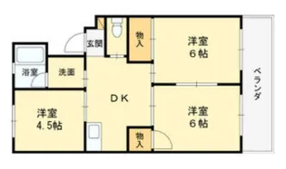 西田ハイツ【1階】の間取り