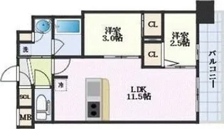 アーバングランデ新大阪【4階】の間取り