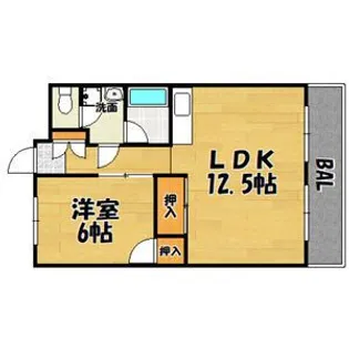 シャトー江口【1階】の間取り