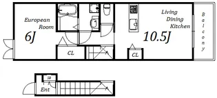 ヴィルヌーヴ12【2階】の間取り