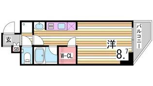 アスヴェル神戸元町海岸通【6階】の間取り