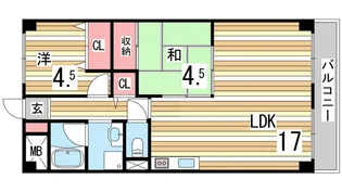 グリーンエクセル甲南【2階】の間取り