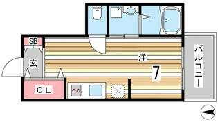 クローバーハイツ若菜【1階】の間取り