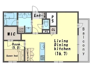 1LDKの間取り画像