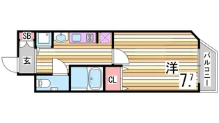 プレサンス神戸駅前グランツ【7階】の間取り