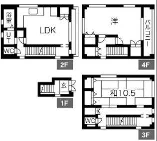 兵庫県神戸市東灘区住吉宮町3丁目【一戸建】の間取り