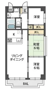 LiAnge北六甲【2階】の間取り