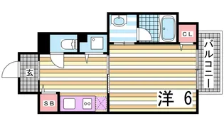 エスティライフ三宮東【7階】の間取り