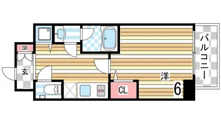 エスティライフ三宮東【5階】の間取り