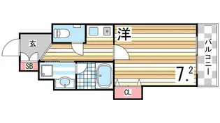 アミーグランコート三宮【13階】の間取り