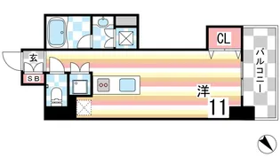 レジディア神戸磯上【14階】の間取り