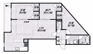 MESSAGE苦楽園三番町【1階】の間取り