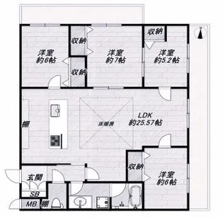 MESSAGE苦楽園三番町【1階】の間取り