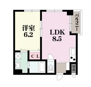 中天マンション【3階】の間取り