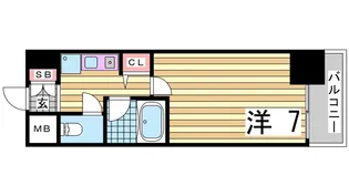 エスリード三宮第3【8階】の間取り